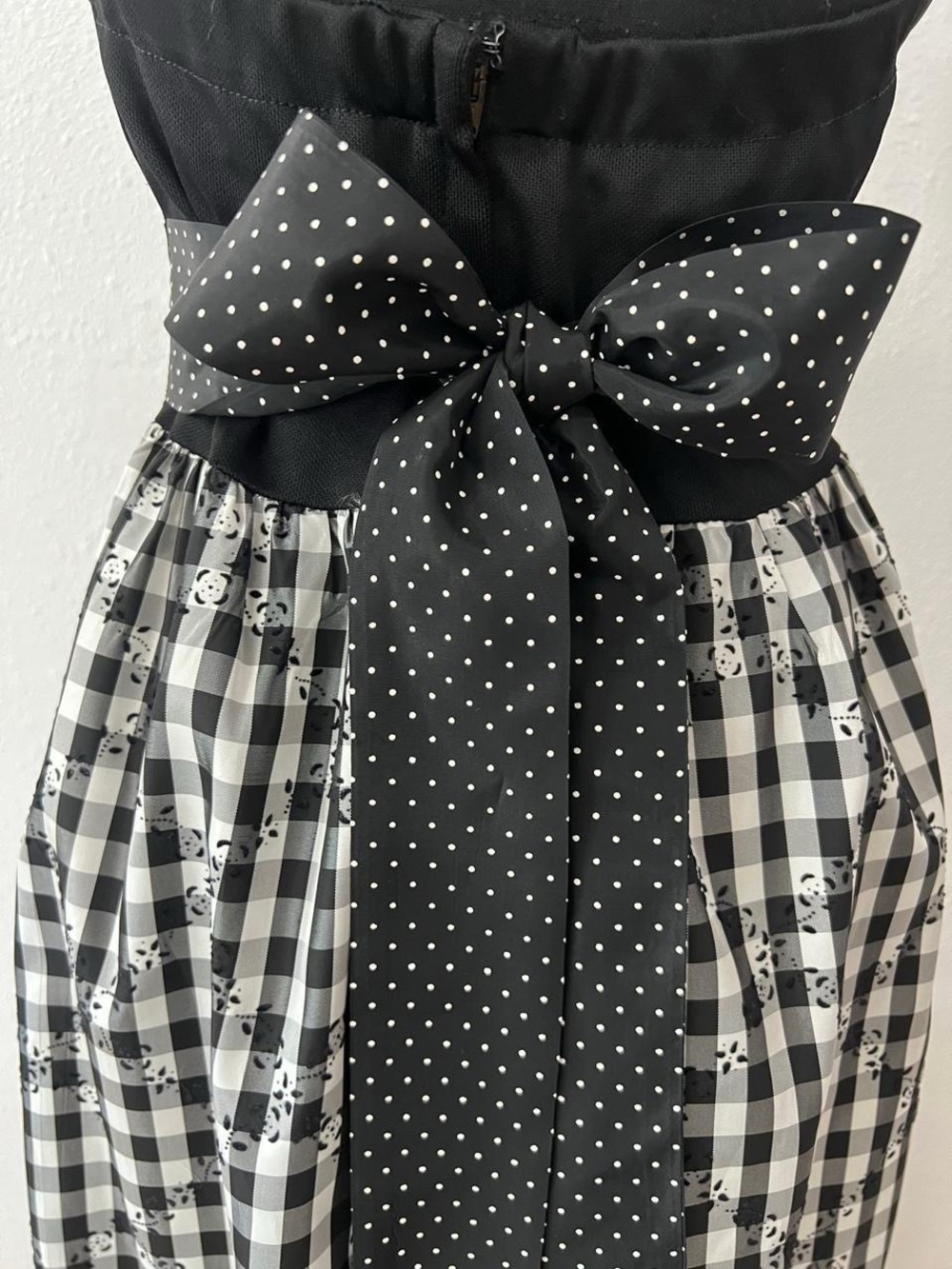 True Vintage 50s 60s Backless Halter Maxi Dress Retro Gingham Rockabilly Small - Picture 5 of 8